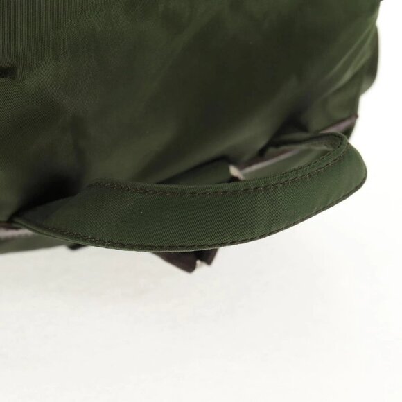 PRADA Backpack Nylon Khaki Silver Auth 143343 main image 5